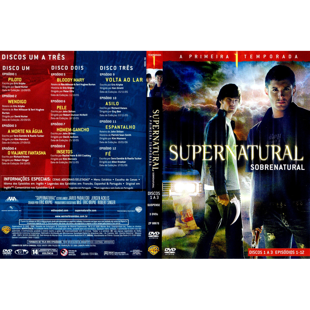 impressão de todas as capas das temporadas de Supernatural completa