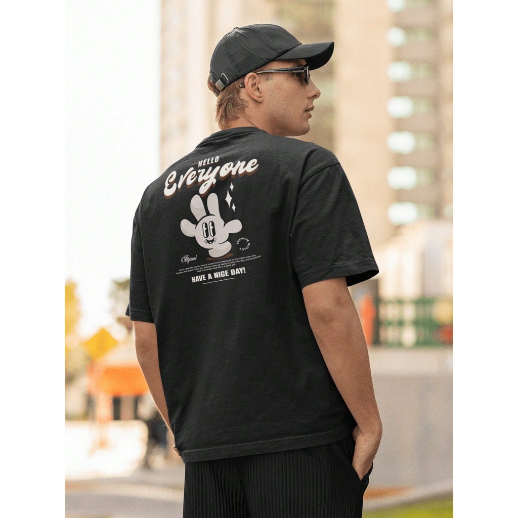 Camisa Camiseta Oversized Gola Alta Streetwear Masculino e Feminino para Treino e Dia a Dia Preto e