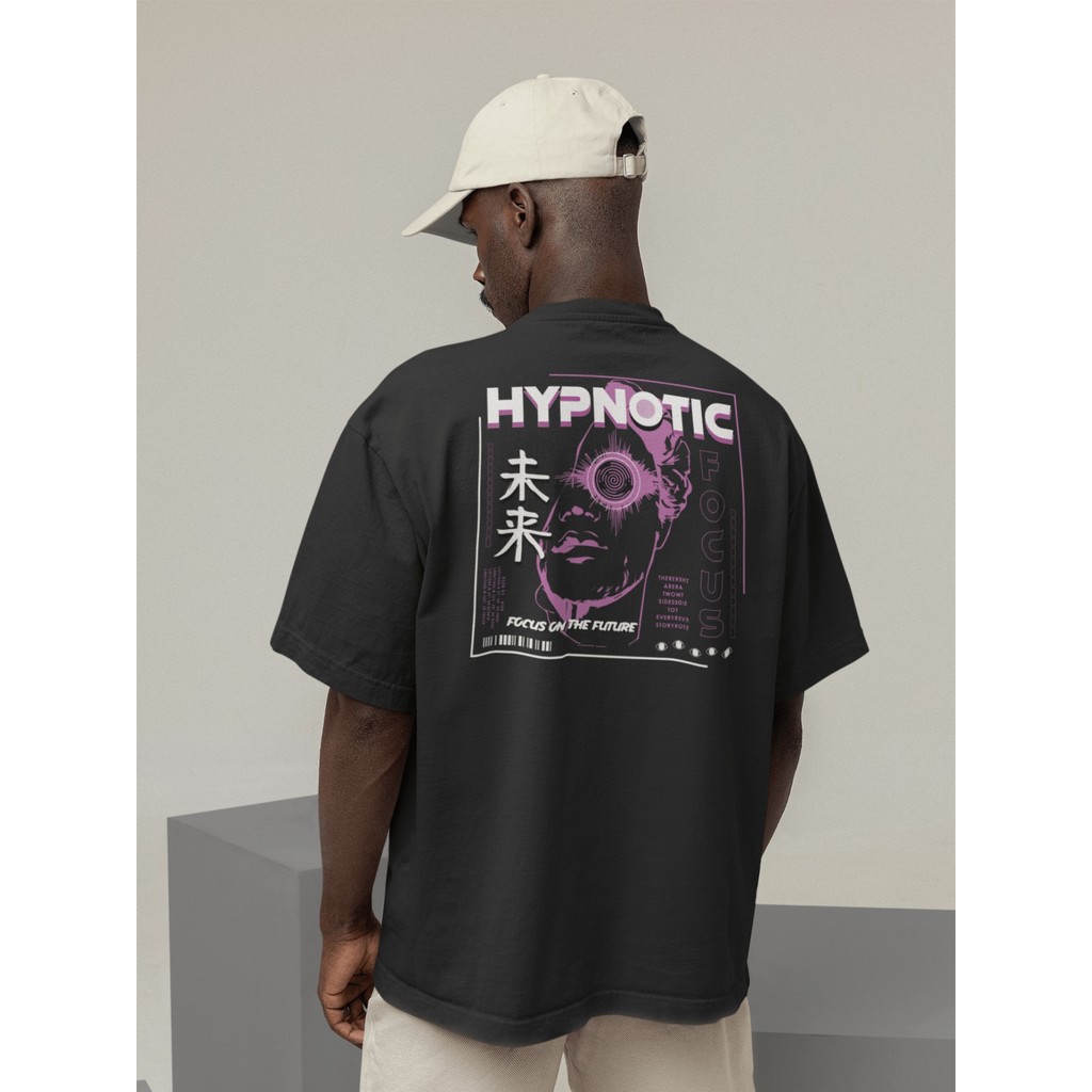 Camiseta Oversize Streetwear Masculino e Feminino 100% Algodão Treino e Dia a Dia Preto e Off Whte E