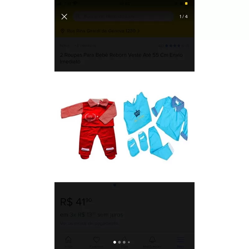 2 Roupas Para Bebê Reborn Veste Até 55 Cm Envio Imediato