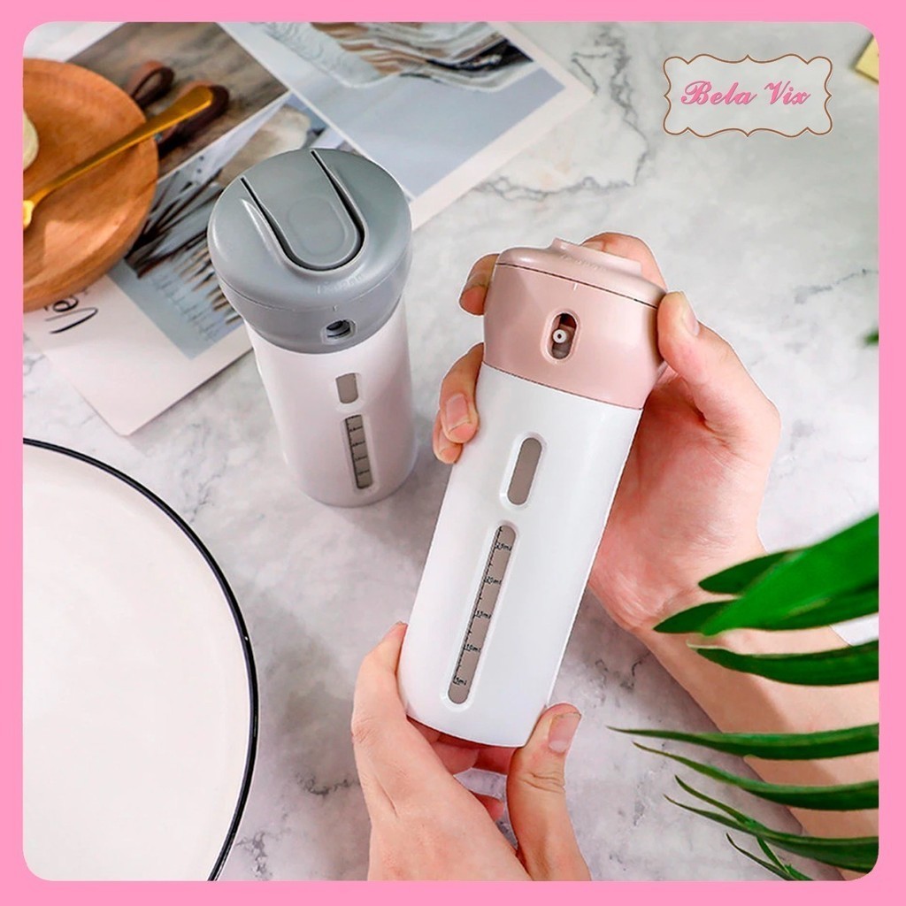 Kit Para Viagem Dispenser 4 em 1 Porta Shampoo Condicionador Creme Sabonete