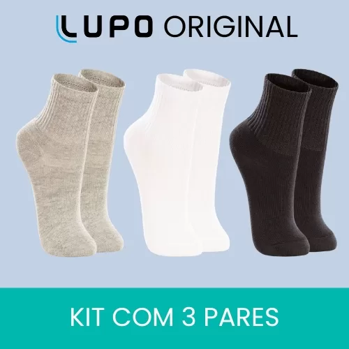 Kit 3 Pares Meia Lupo Original Cano Médio Adulto 