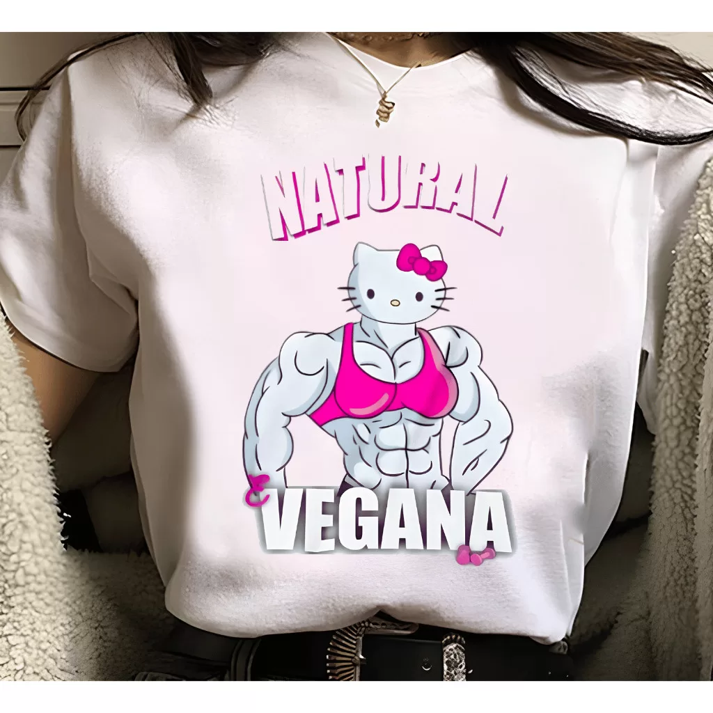 Camiseta Treino | Hello Kitty natural Vegana – Maromba Academia Treino