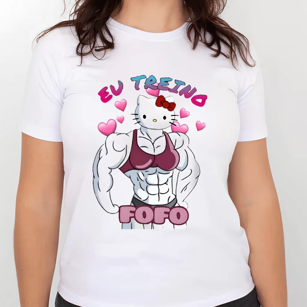 Camiseta Hello Kitty Maromba Eu Treino Fofo – Envio Imediato
