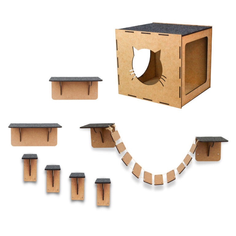 Playground Gatos 8 Peças Kit Playground Parede Br