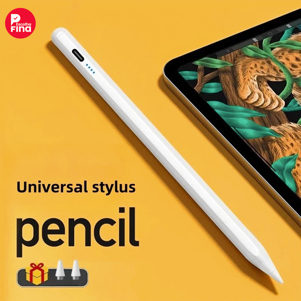 Caneta tátil ponta fina alta precisão compatível com iPad iPhone e Android Ideal para design