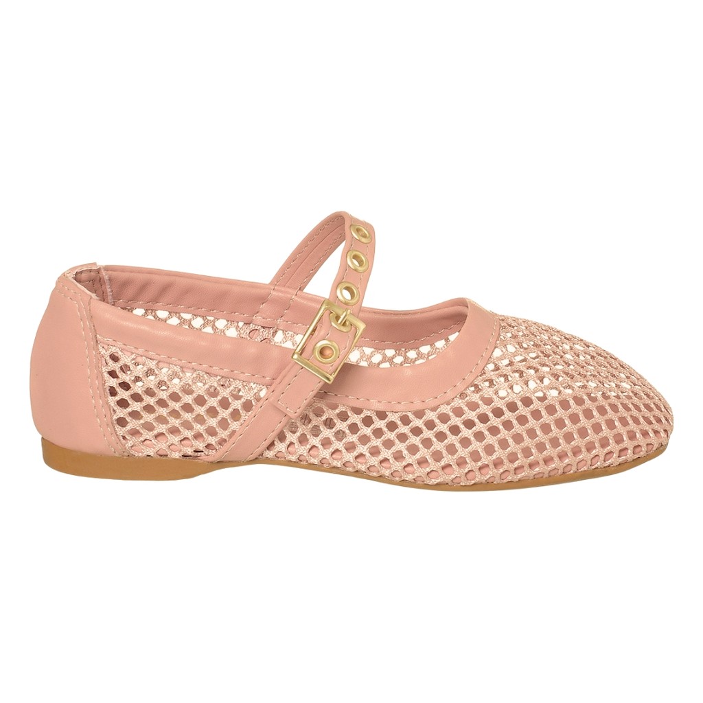 Sapatilha Feminina Boneca Tela Tira Fivela Lançamento Blogueirinha Rosa