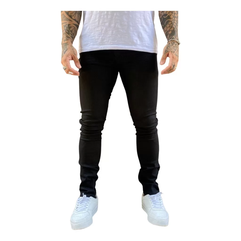 Calça Jeans Preta Masculina Slim Original Denim