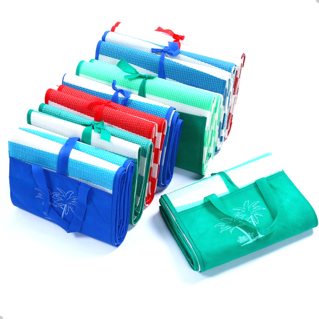 Esteira De Praia Dobravel Vira uma Bolsa 90x170cm Verao Verde Azul Amarelo Vermelho RD1098-1