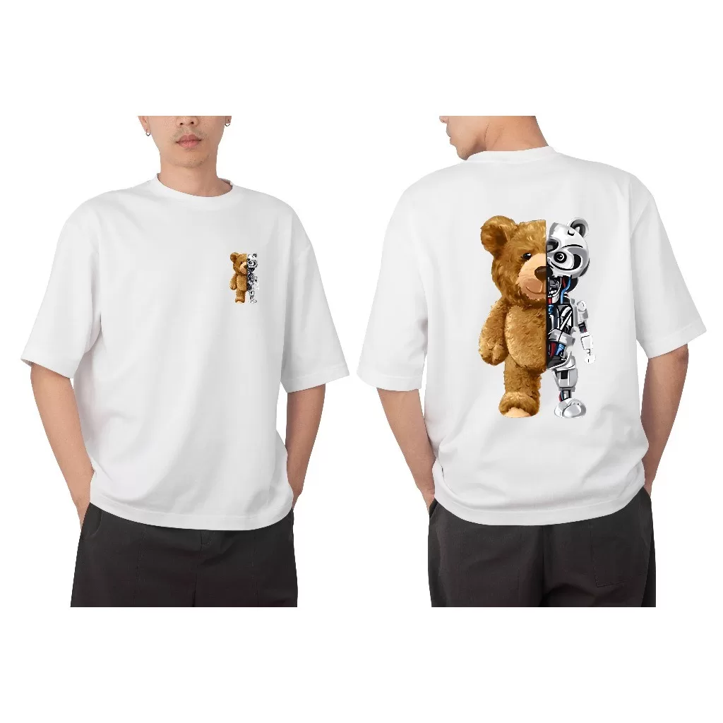 Camisa Camiseta Blusa Streetwear Urso De Boné Skate Lançamento Passeio Frente e Costa Exclusiva 100%