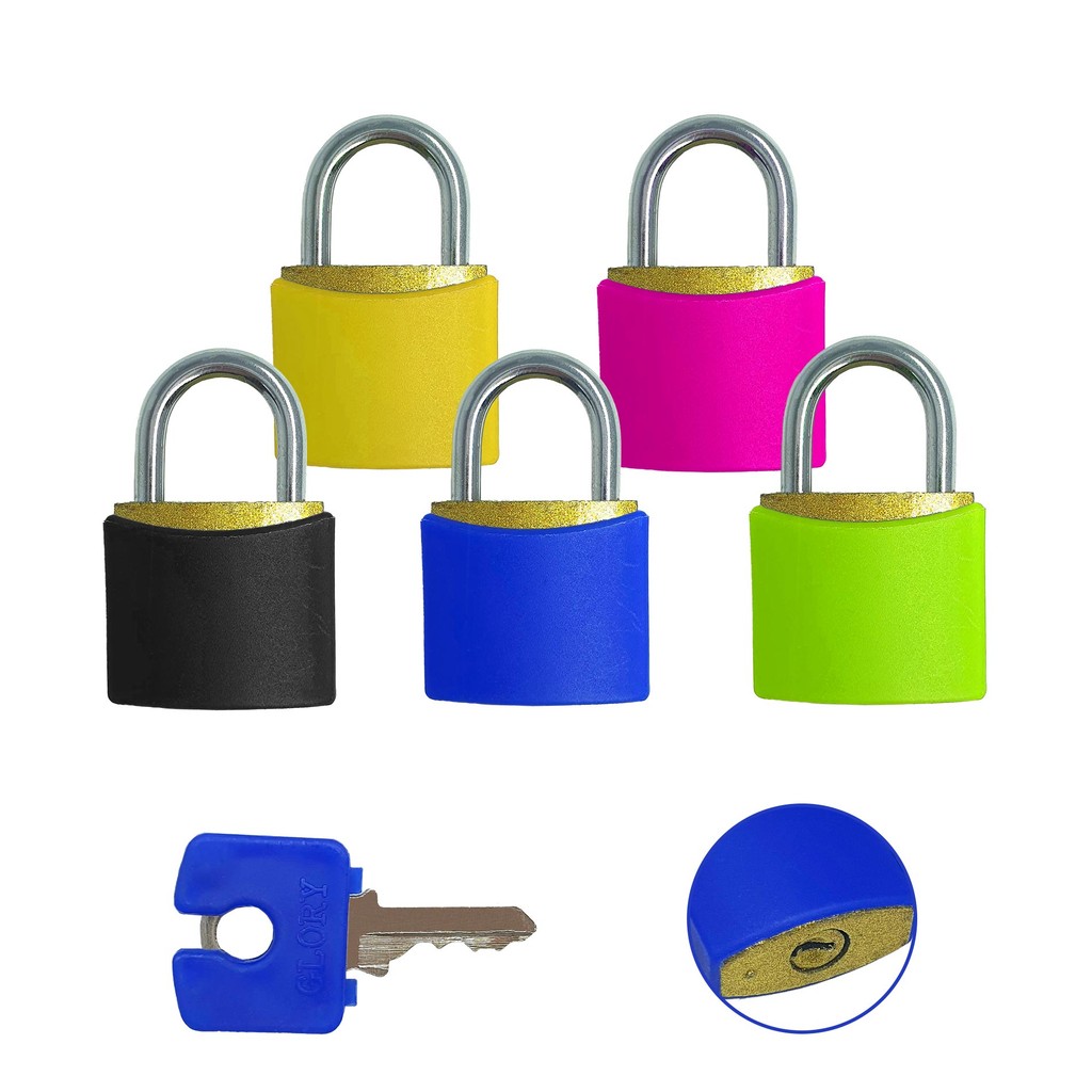 Kit 12 Cadeados Haste de Aço Com 2 Chaves P/ Armário, Bolsa