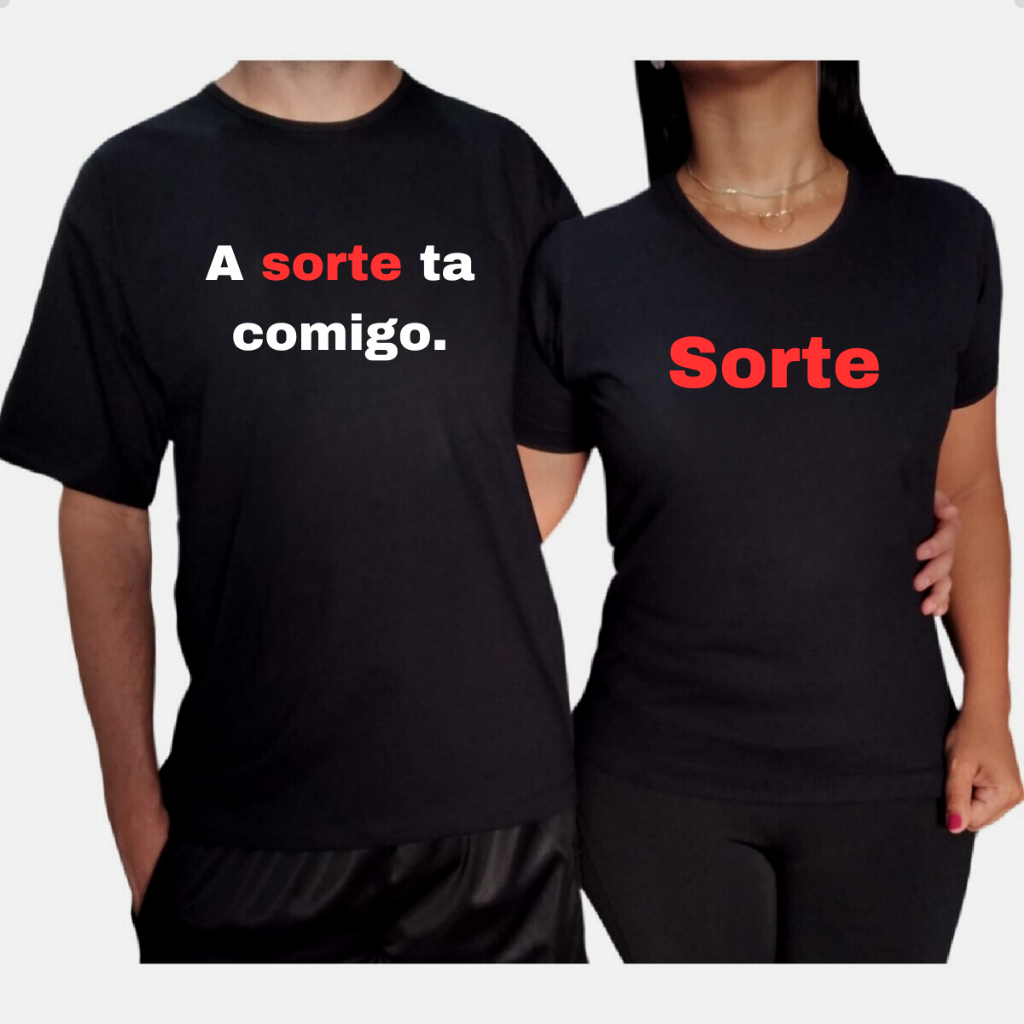 Kit Camisas de Casal Mozão Camisetas Casais Sorte Dia Namorados lançamento