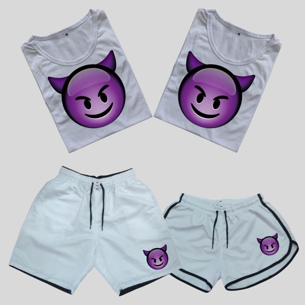 Conjunto Mozão Shorts Casais + Kit Camisetas de Casal Malvadinhos lançamento