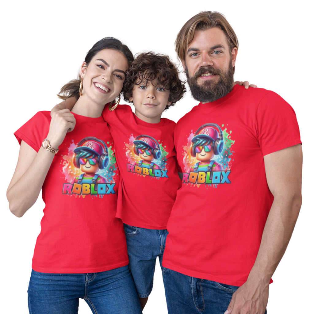 Camisas Camiseta Aniversario Roblox C86 Monte seu Kit Familia -Valor de 1 peça