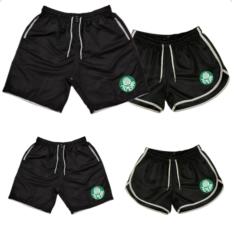Conjunto Shorts Familia Kit Casal 4 Peças Pai Mae
