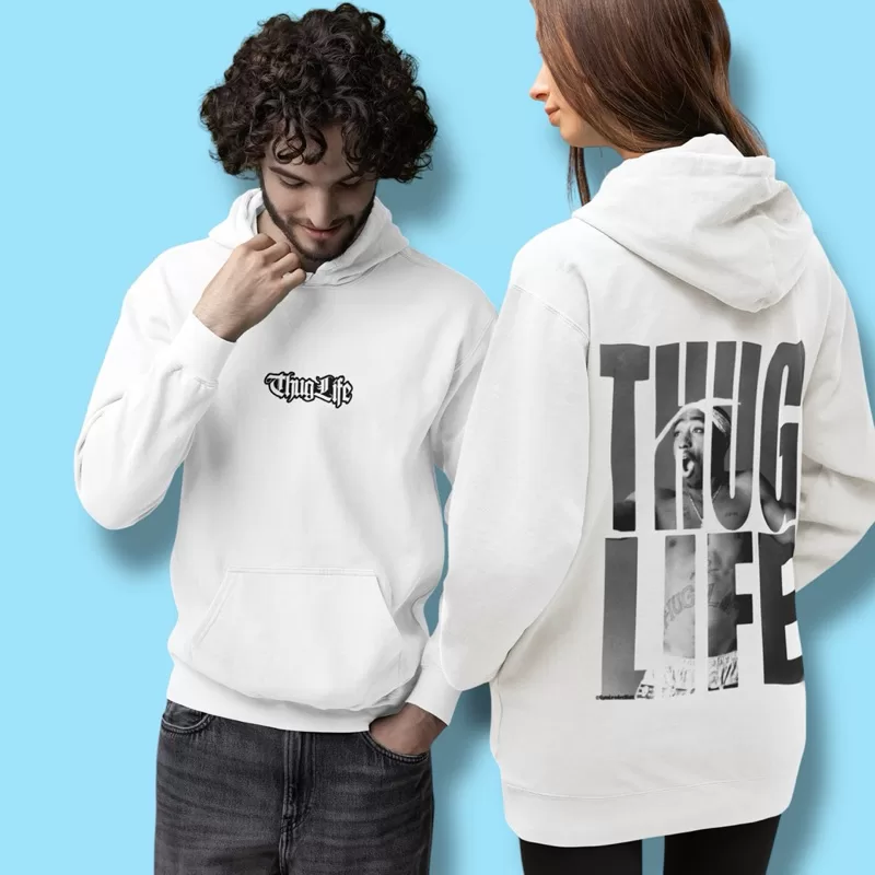 Moletom Macio Costura Reforçada Blusa de Frio unissex Thug Life Streetwear