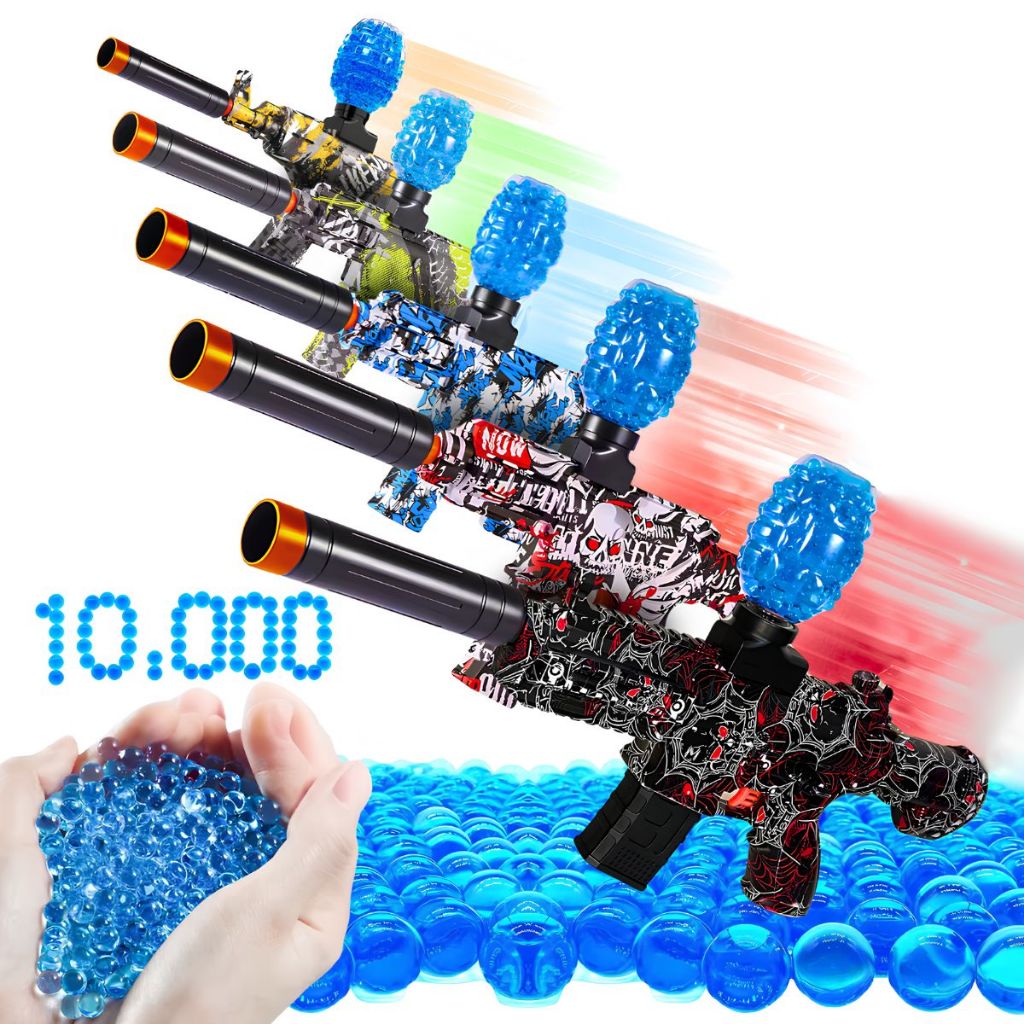 Arma Elétrica Lança Bolinhas De Gel Com Bolinhas blaster Arminha de Gel + 10000 Bolinhas