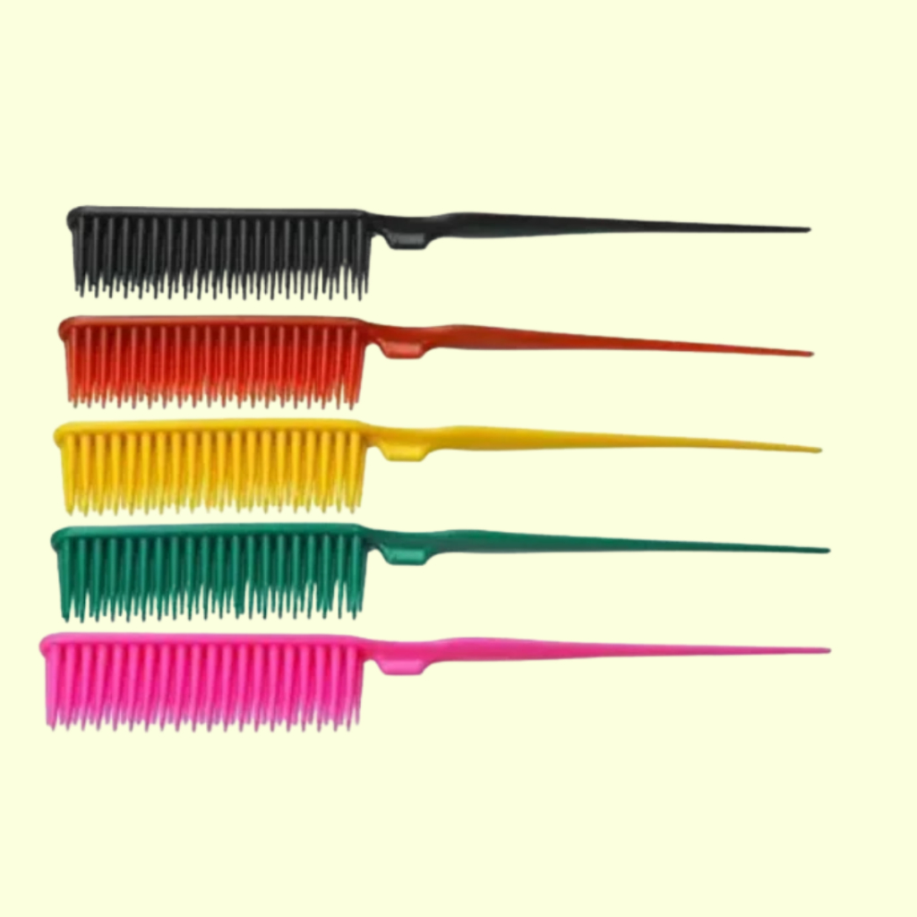 Pente Fitagem Três Fileiras Finalização Para Cabelo Escova Salão De Beleza