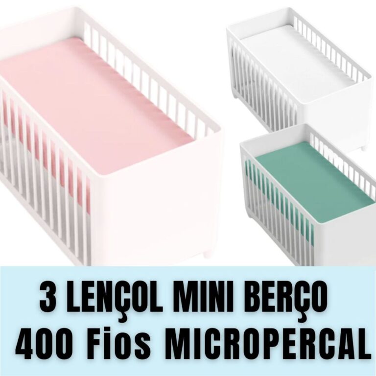 KIT 3 LENÇOL AVULSO MINI BERÇO 400 FIOS MICROPER