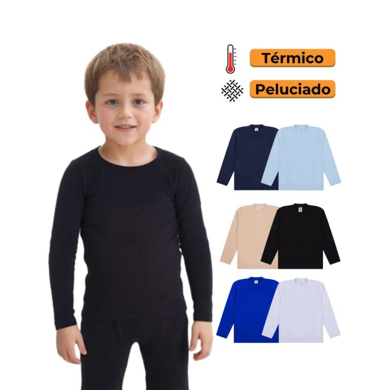 Kit 3 Blusas Térmicas Infantil Menino Manga Longa