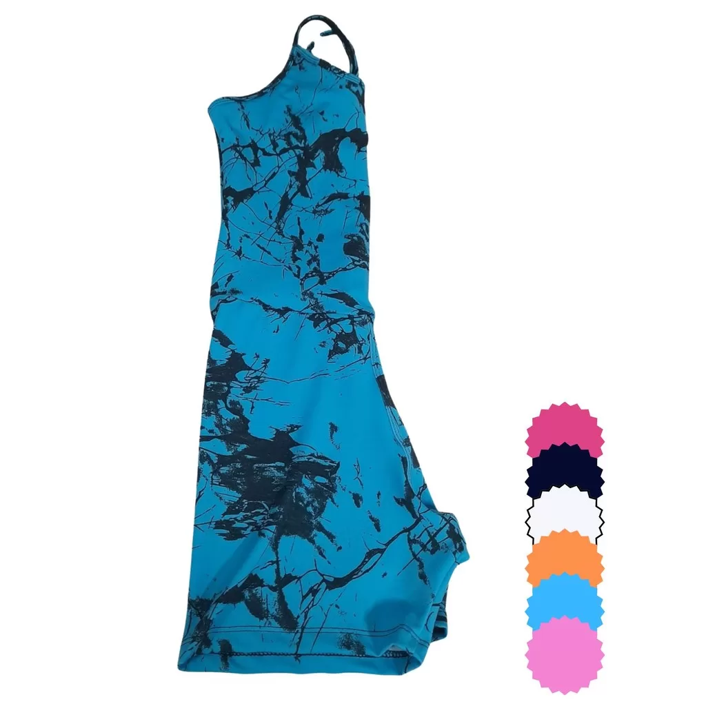 Macaquinho Marmorizado Fitness Macacão Tie Dye Sem Bojo