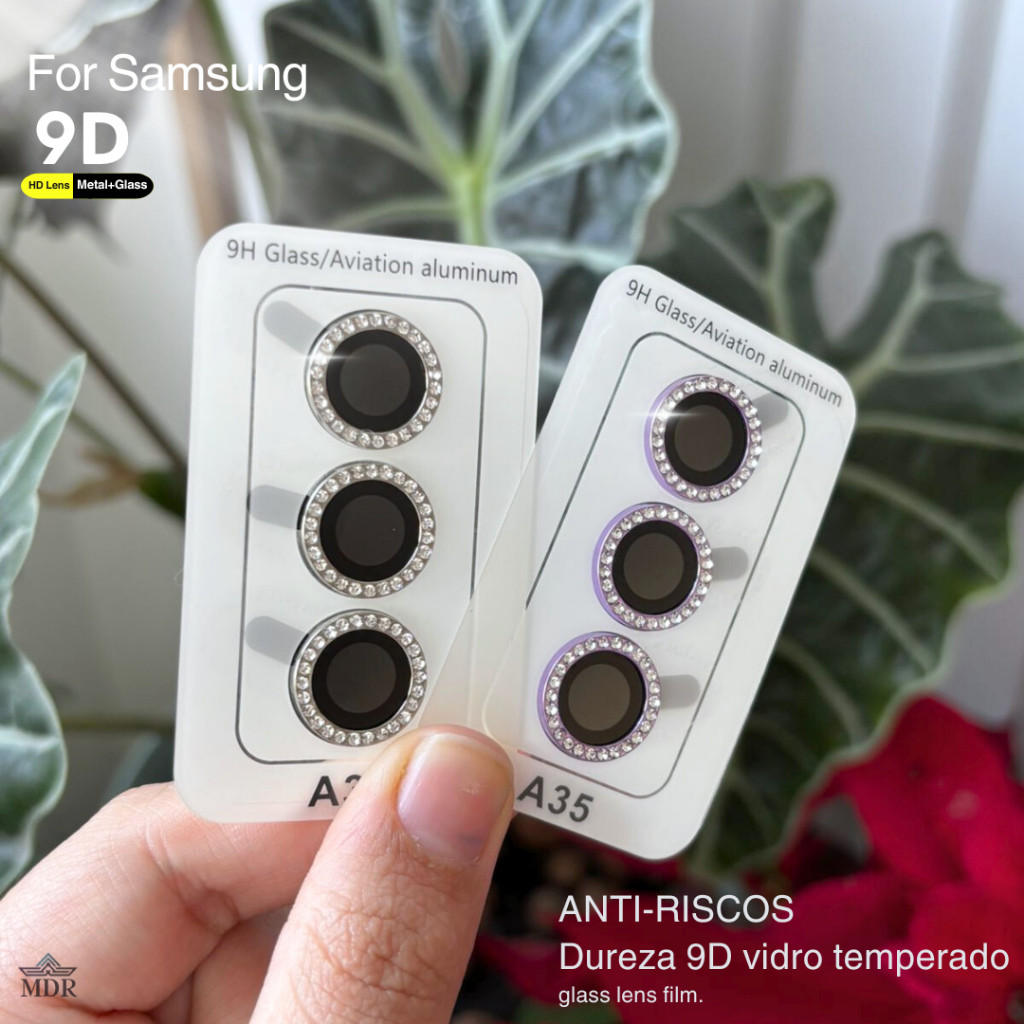 KIT CÂMERA DIAMANTE STRASS GALAXY A55/A15/A54/A34/A35/A14/S23 FE/S24 FE/S23/S23+/S23 ULTRA/S24 ULTRA