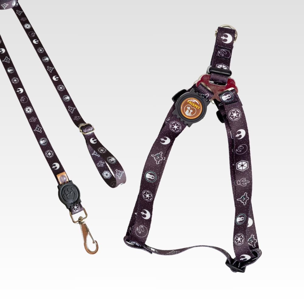 Coleira Peitoral para cachorro anti enforcamento Veste fácil para cães pequeno com guia de 1 metro