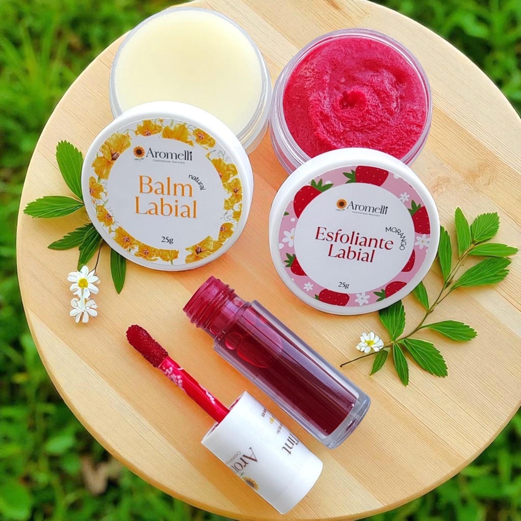 Kit Spa Labial Natural E Vegano Esfoliante/ Lip Tint/ Balm – 3 itens