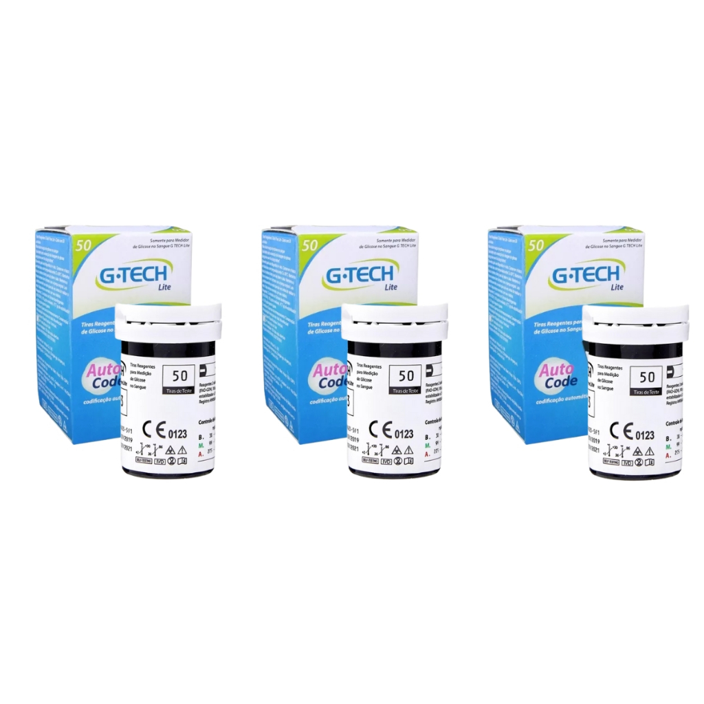 Kit 3×50 G-tech Lite (150 Tiras Reagentes) Promoção