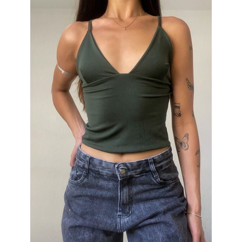 Cropped Tendencia Alcinha Efeito Silicone Isabela