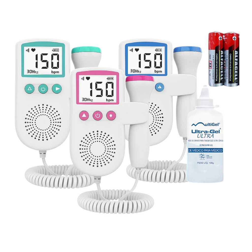 Fetal Doppler Ultrassom Ouvir Batimentos Bebe / Gel / Pilhas – Envio em até 24 horas