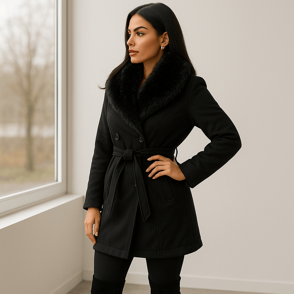 Sobretudo Feminino Casaco Jaqueta Lâ Batida com Gola de Pelúcia Europeu Inverno Parka Longo Estiloso