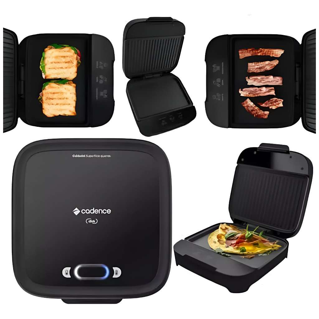 Sanduicheira Elétrica Com Botão Liga e Desliga Multifunções Cozinha Casa Lanches SAN400 – Cadence