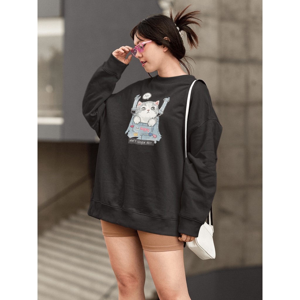 Moletom Blusa de Frio Básico Urbano Feminino Estampado Gola Redonda Confortável 100% Algodão –  Cat.