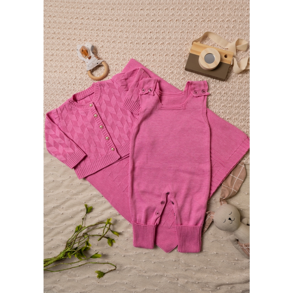 Conjunto Casaquinho Bebê Menina Menino Recem Nascido Tricot Tricô RN