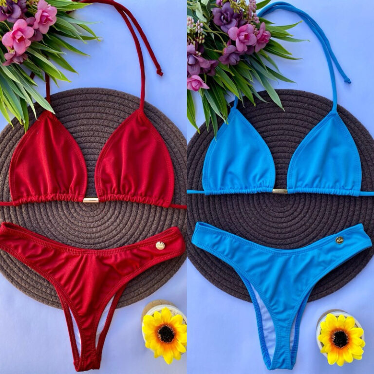 biquíni asa delta feminino cintura alta moda prai