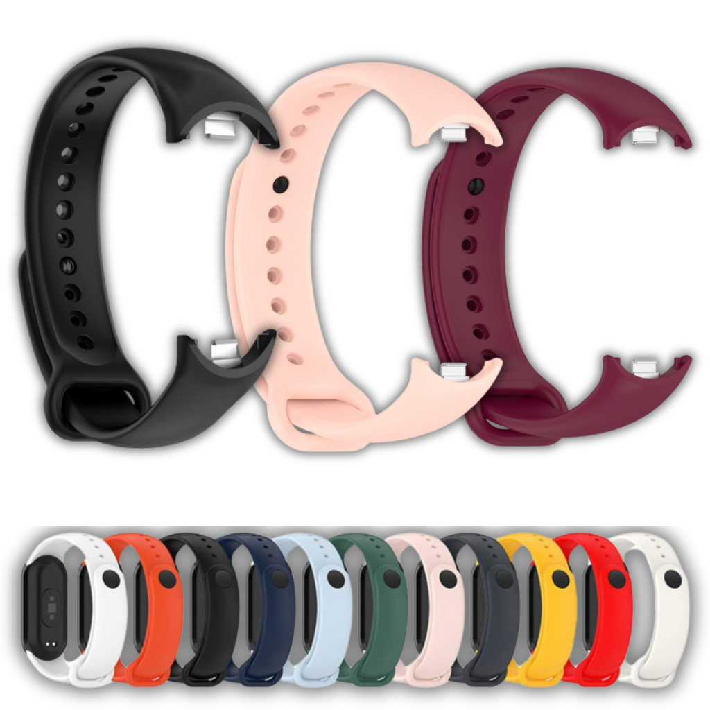 KIT 3 Pulseira De Silicone Para Smartwatch Xiaomi Mi Band 8 Compatível com MiBand 9 Sport MI Band 10