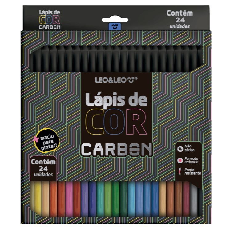 LAPIS DE COR CARBON / 24 CORES / LEOELEO / LEONORA