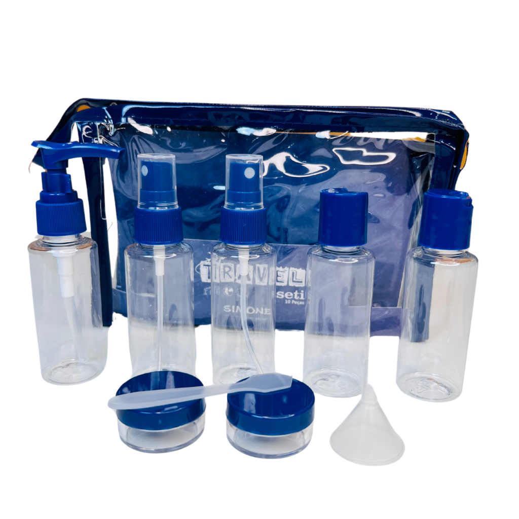 Frascos Para Viagem Kit 10 Peças Creme Cosméticos Pote Higiene Pessoal
