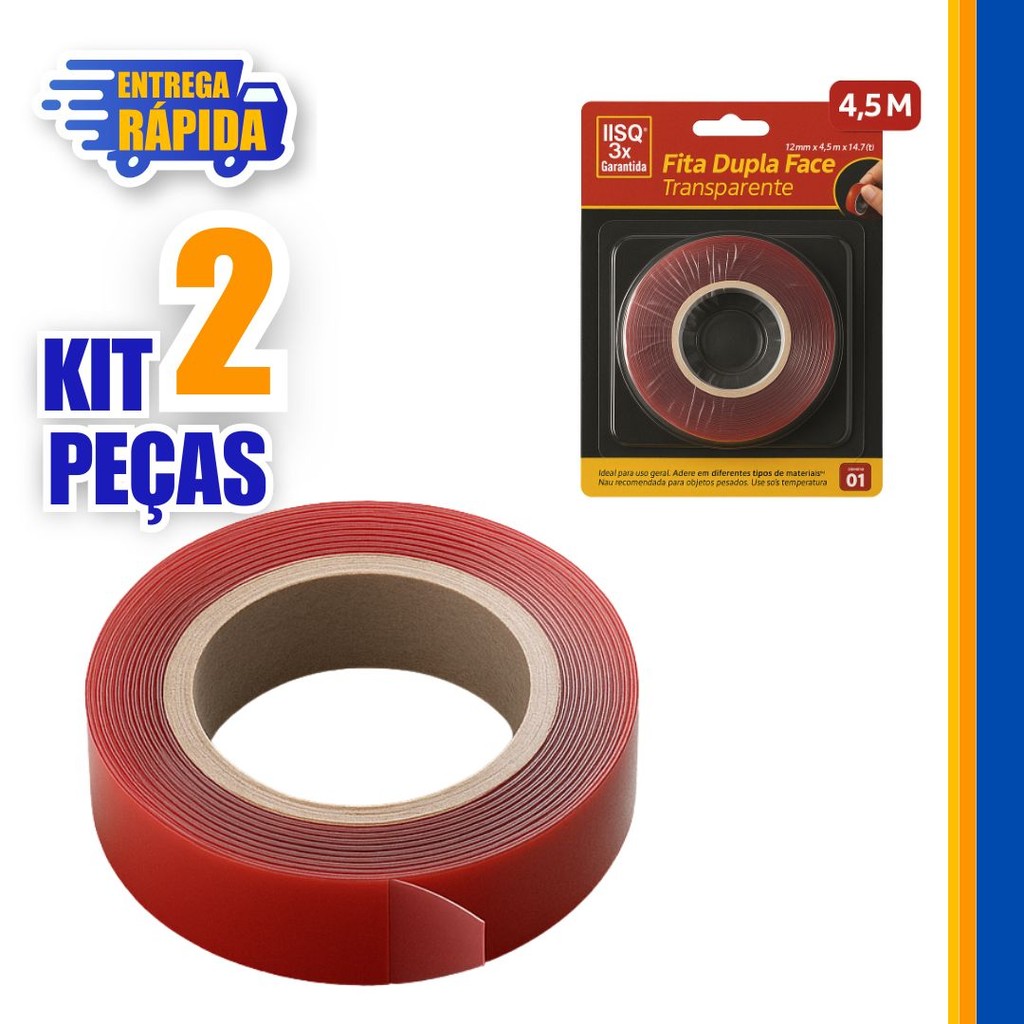 2 Rolo Fita Adesiva Dupla Face Ultraforte-À Prova Dágua Para Melhoria, Eletrodomésticos 100 * 1 Cm