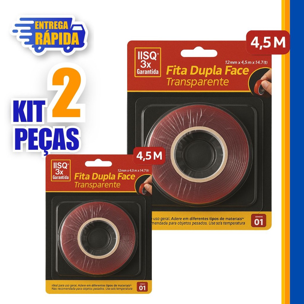 2 Fita Adesiva Dupla Face Ultraforte-À Prova Dágua Para Melhoria, Eletrodomésticos 100 * 1 Cm
