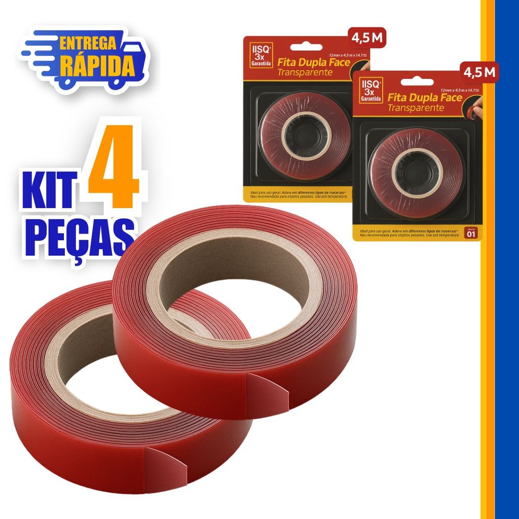 4 Rolo Fita Adesiva Dupla Face Ultraforte-À Prova Dágua Para Melhoria, Eletrodomésticos 100 * 1 Cm