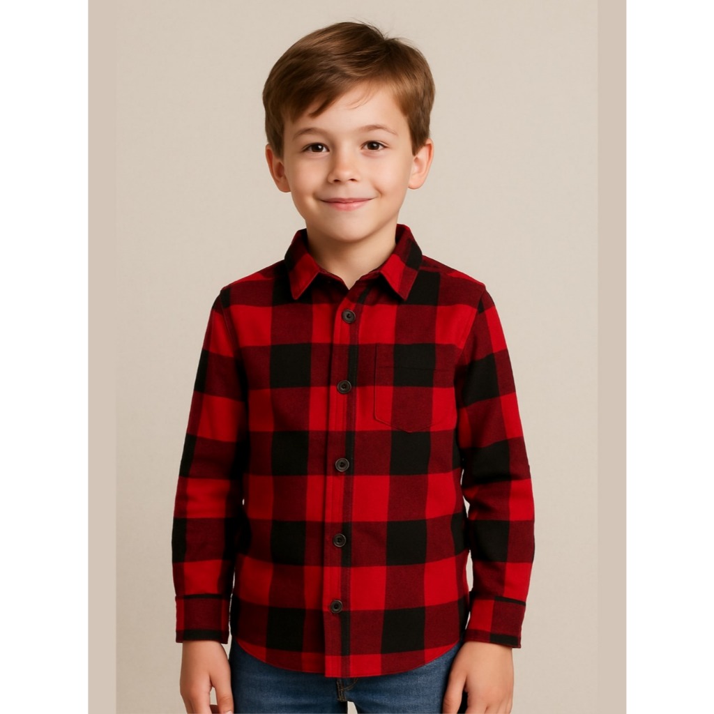 Camisa Xadrez Infantil Menino Juvenil Manga Longa  Flanelada