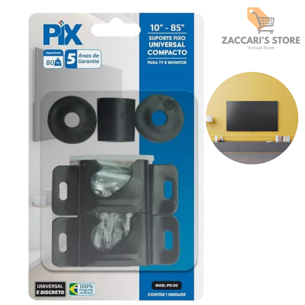 Suporte Tv Fixo Lcd Led 32 40 42 48 50 55 58 60 75 Polegadas Tv