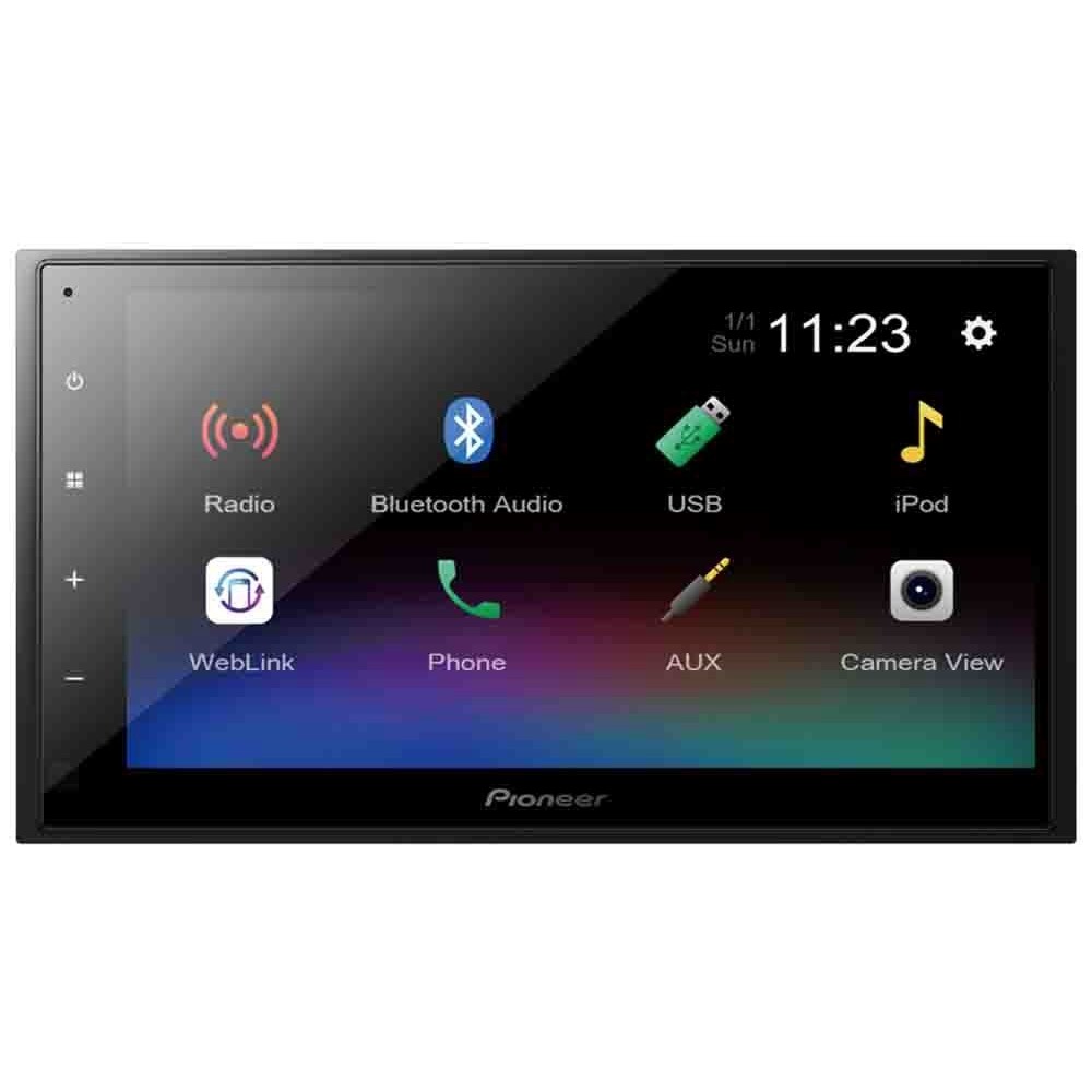 Toca Radio Pioneer DMH-A345BT Tela 6.8 Wvga FM/USB/Aux/Bluetooth – Preto