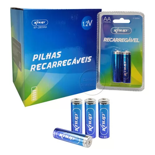 2 Pilhas Recarregável Aa 1.2v 2700mah Kp2800aa Kn