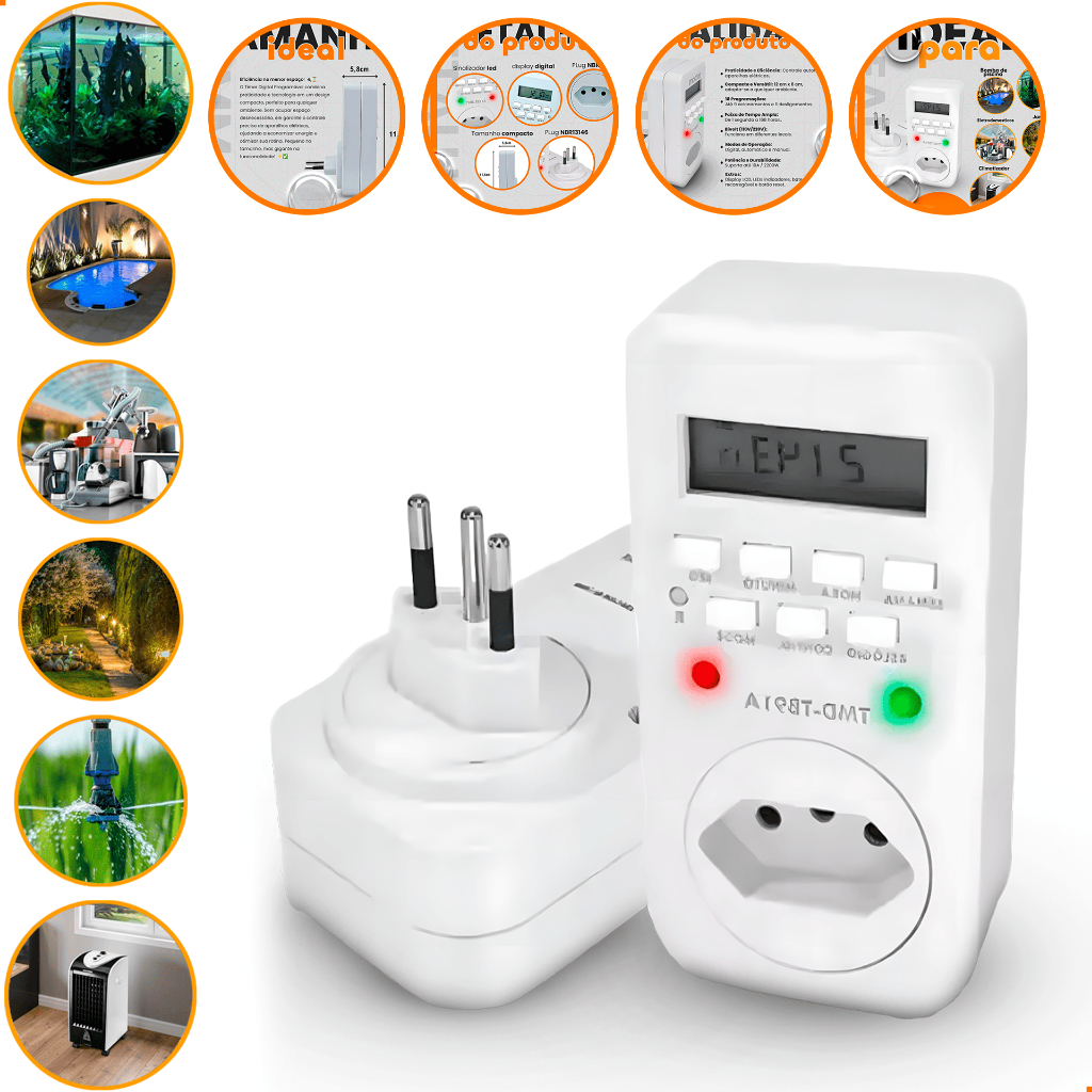 Timer Digital Exbom Bivolt Temporizador Programavel Automatico Modelo TMD – TB91A Para Maquinas e Eq