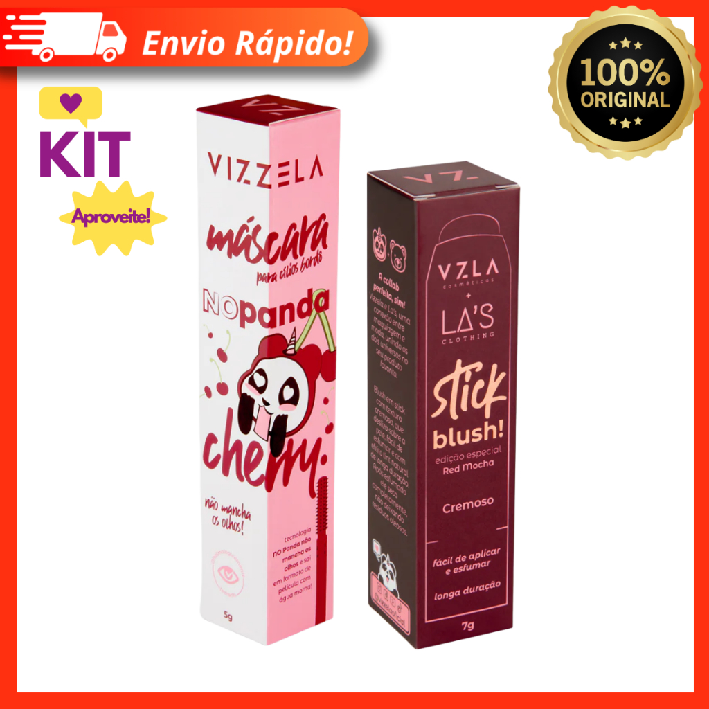 Kit Blush Stick Red Mocha + No Panda Cherry – Vizzela