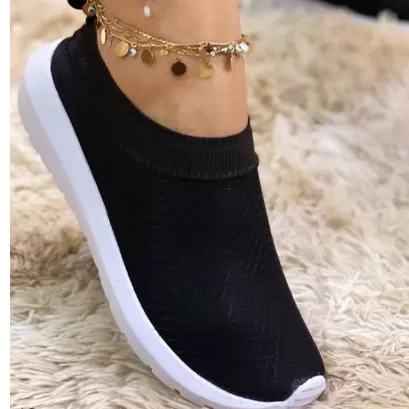 Tenis meia feminino calce fácil caminhada academi