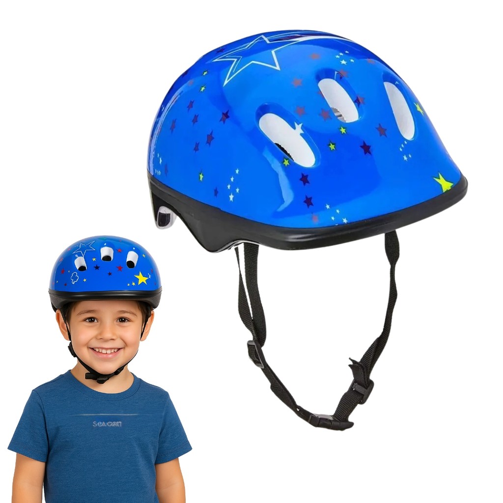 Capacete Infantil PVC Bicicleta Bike Esportes Ciclismo Azul A60-AZ Acte Sports